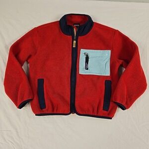 Patagonia Synchilla Kids Fleece Jacket Sweater Full Zip Small 5-6 Red Blue Retro